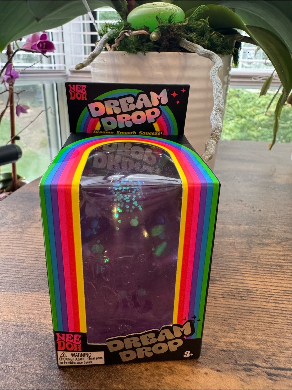 Dream Drop Purple Glitter Squeeze Toy